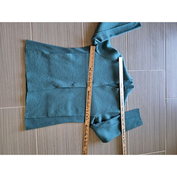Eileen Fisher Boiled Wool Jacket Snap Closure Womens PM Teal Blue - Picture 9 of 11